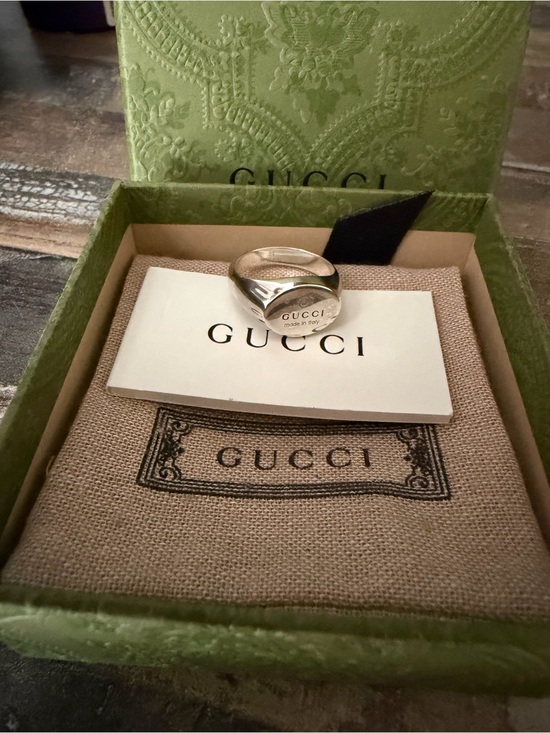 Gucci Jewelry - Gucci Trademark Sterling Silver Oval Signet Ringsize 10.5